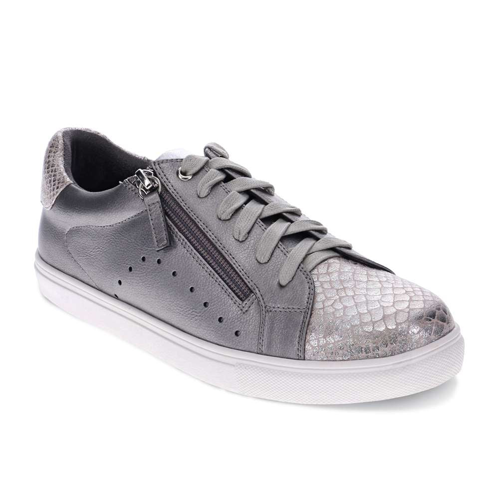 Cleo Zip Casual Sneaker - Pewter