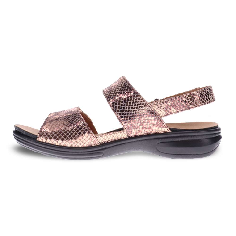 Como Adjustable Slingback Sandal - Bronze Snake