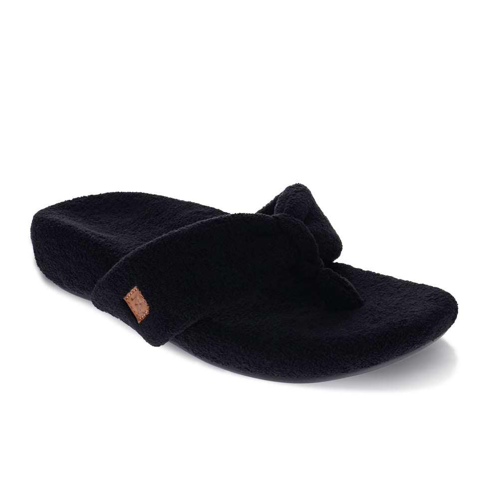 Cozy Toe Post Slipper - Black