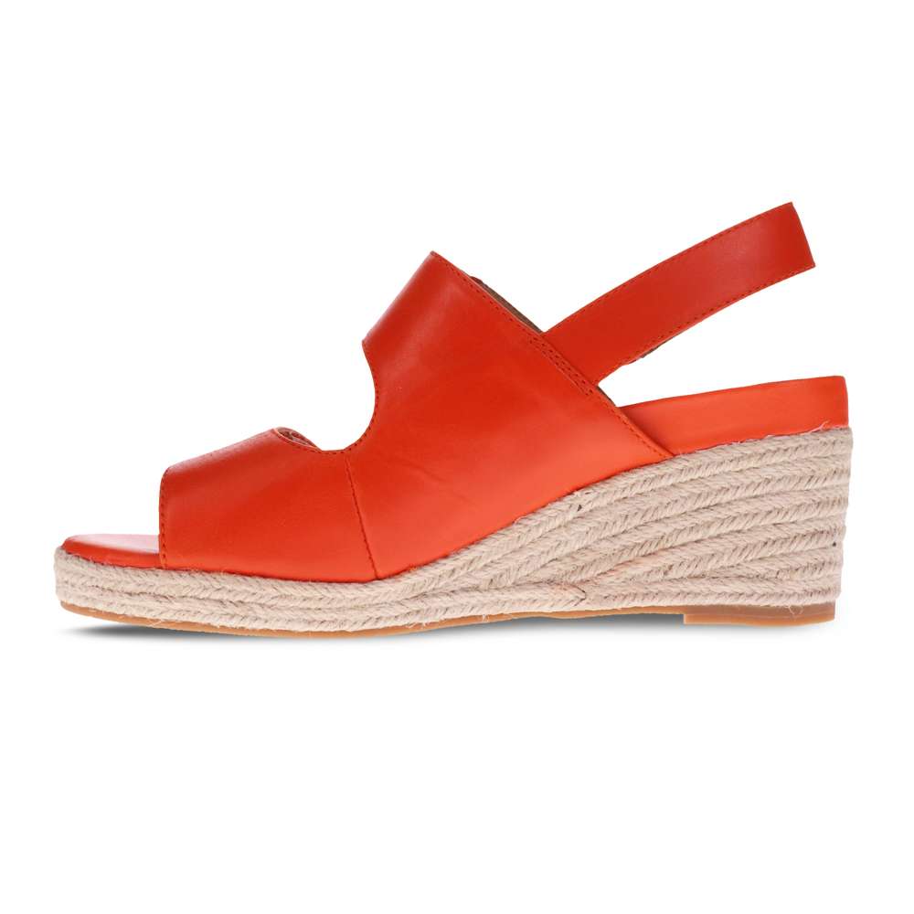 Deanne Wedge Sandal - Tangerine