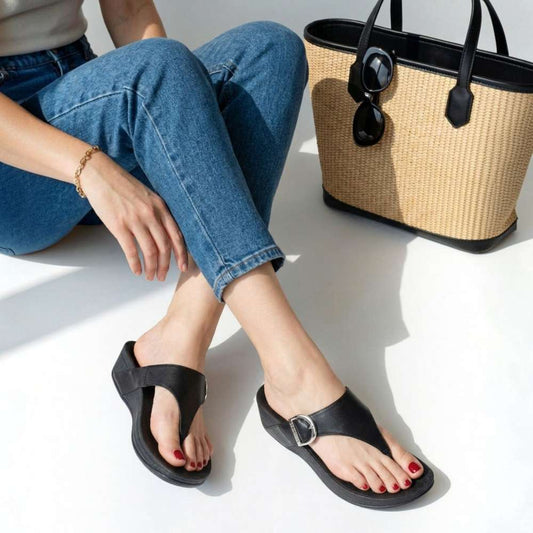 Lifestyle image for Faith Toe Post Sandal - Black