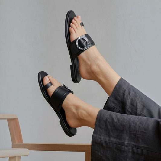 Lifestyle image for Finola Sandal - Black Leather