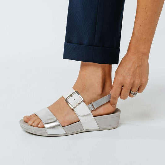 Lifestyle image for Florini Platform Sandal - White/Silver