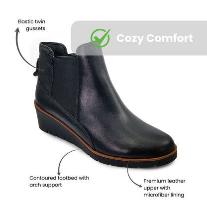 Galway Wedged Boot - Black