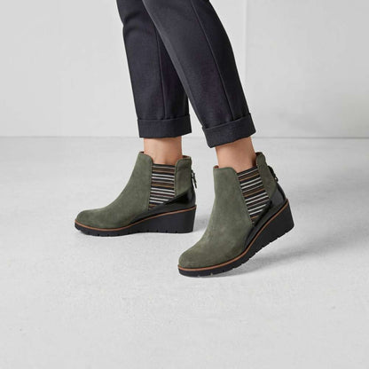 Galway Wedged Boot - Moss Suede