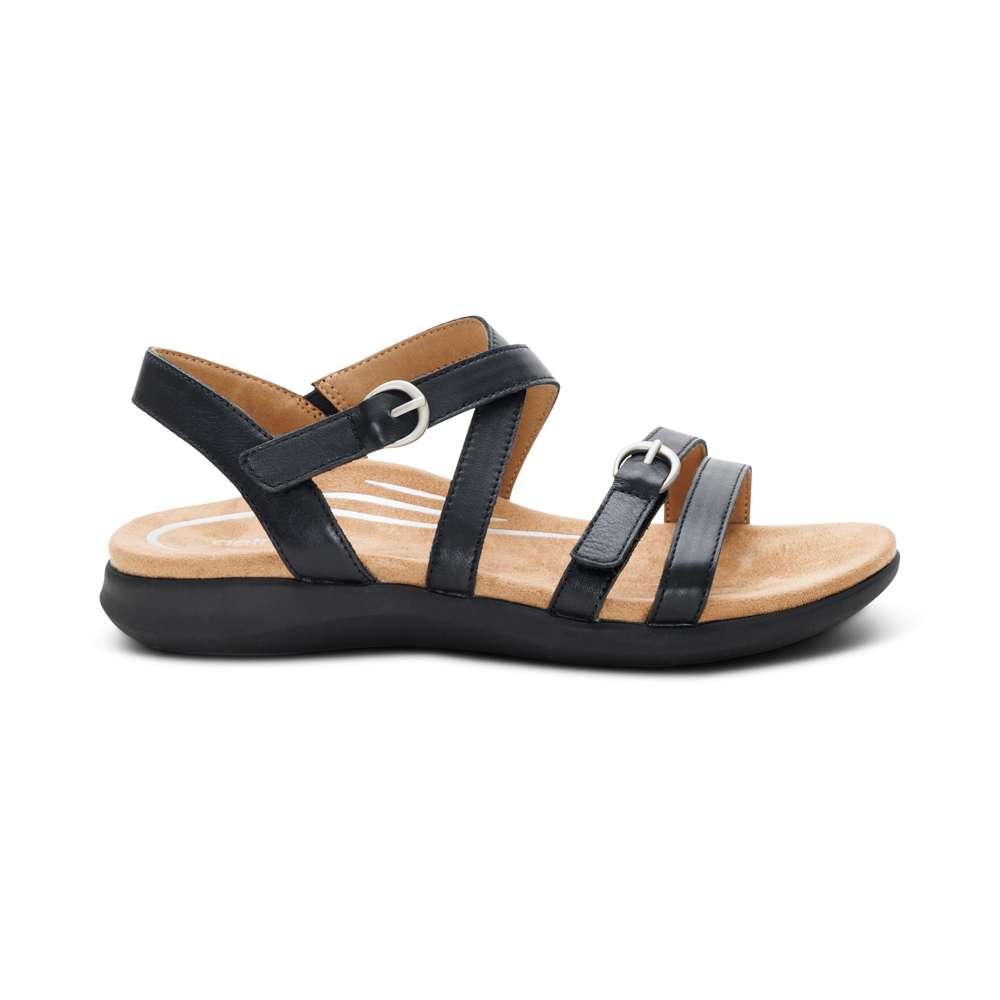 Hadley Adjustable Strap Sandal - Black