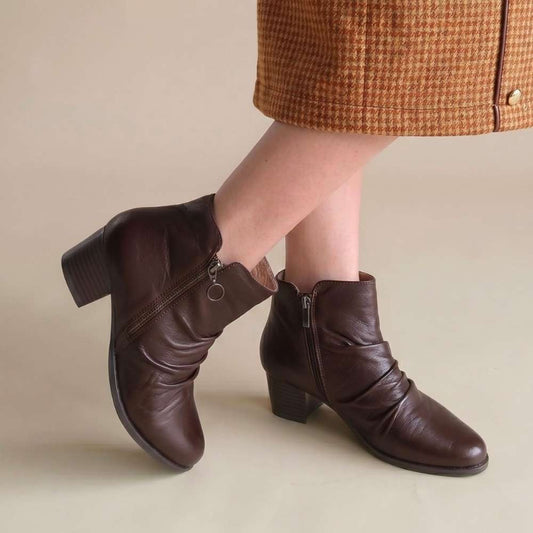 Lifestyle image for Haley Heeled Boot - Chocolate
