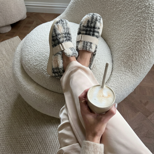 Lifestyle image for Imogen Slipper - Navy Multi