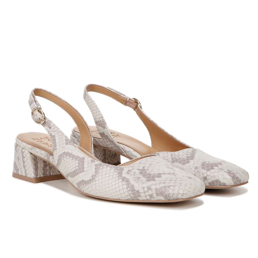 Jayla Slingback Heeled Sandal - White Multi