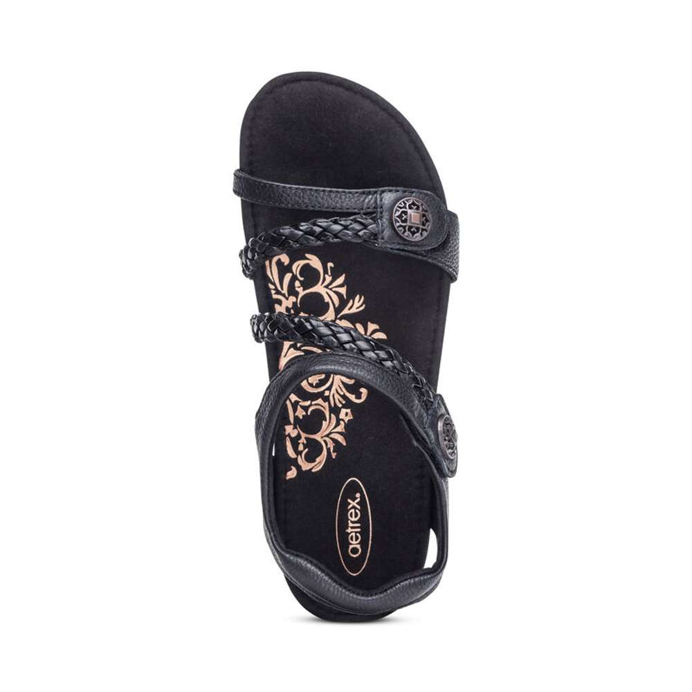 Jillian Braided Strap Sandal - Black