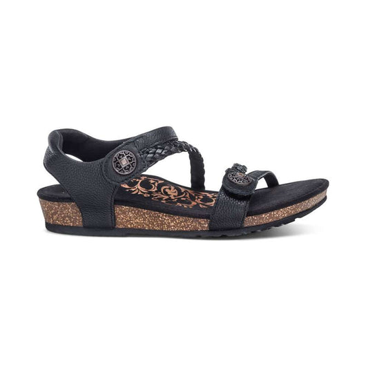 Jillian Braided Strap Sandal - Black