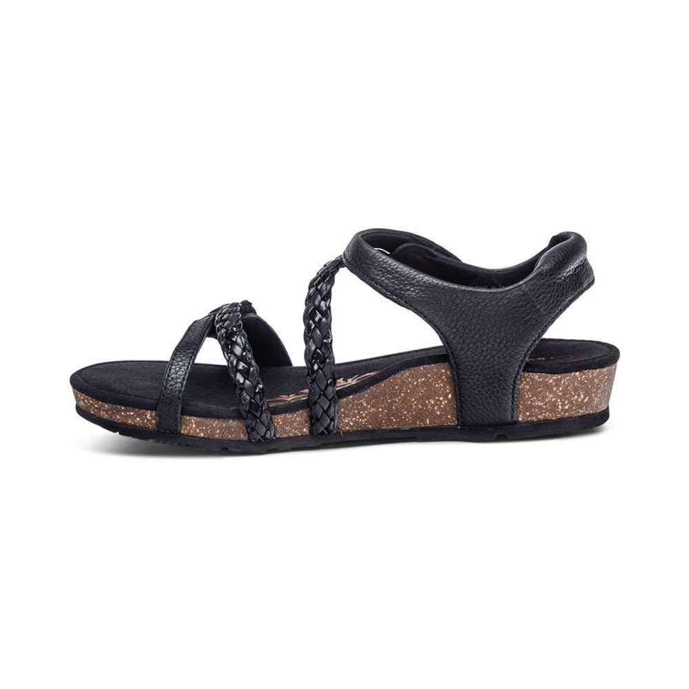 Jillian Braided Strap Sandal - Black