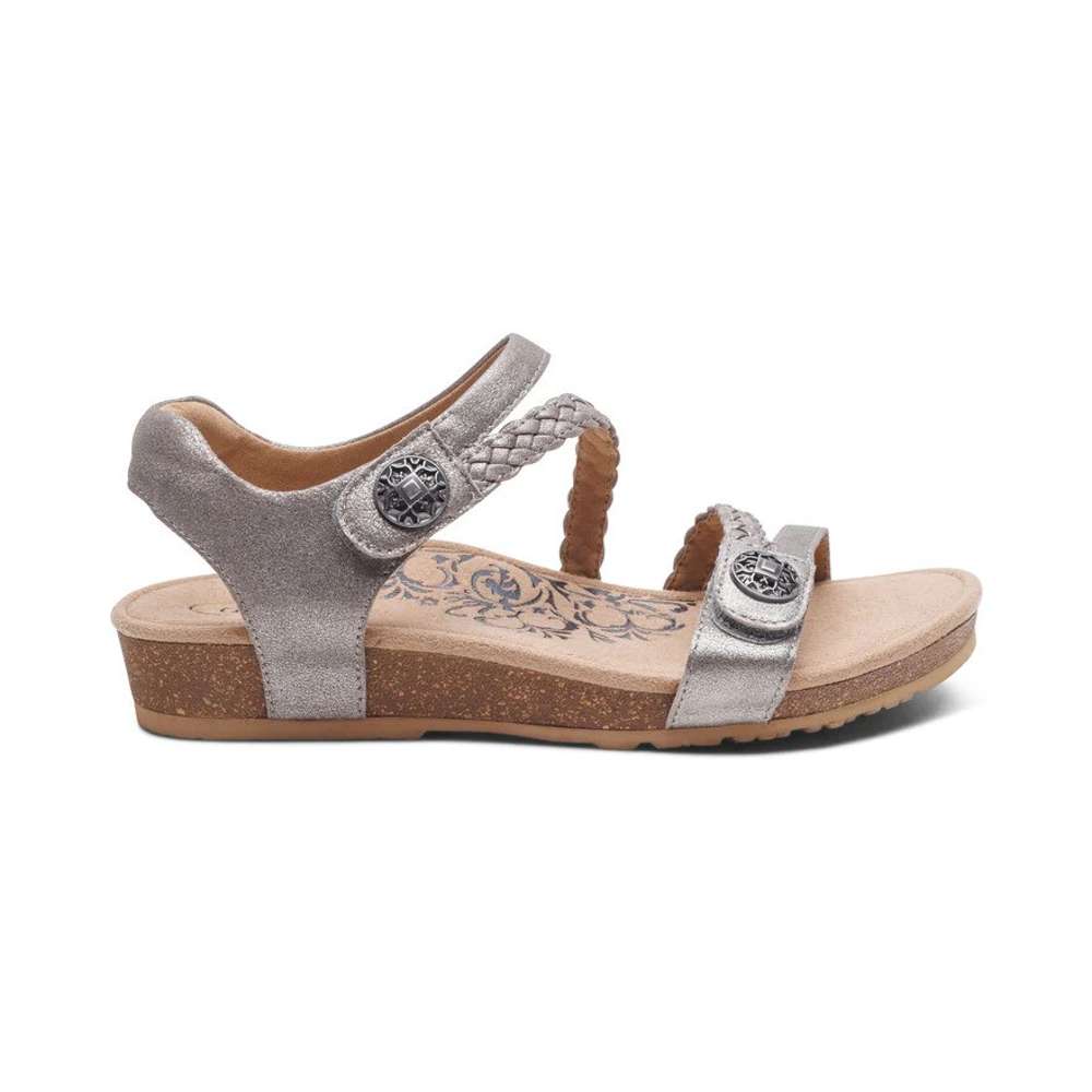 Jillian Braided Strap Sandal - Silver