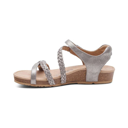 Jillian Braided Strap Sandal - Silver