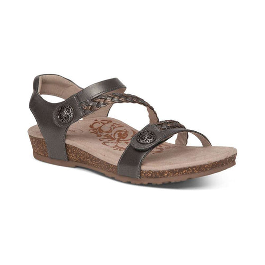 Jillian Braided Strap Sandal - Gunmetal