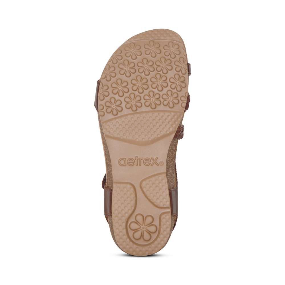 Jillian Braided Strap Sandal - Walnut