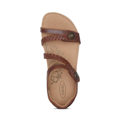 Jillian Braided Strap Sandal - Walnut