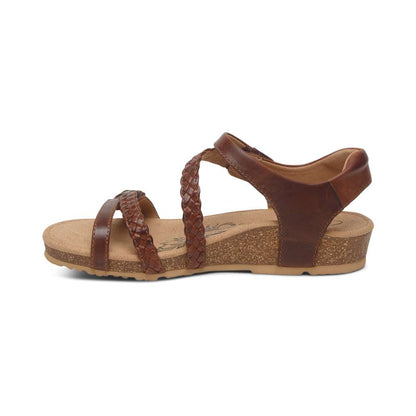 Jillian Braided Strap Sandal - Walnut