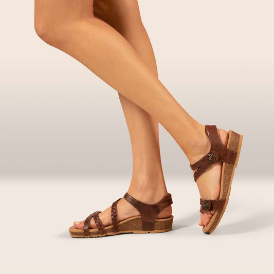 Lifestyle image for Jillian Braided Strap Sandal - Walnut