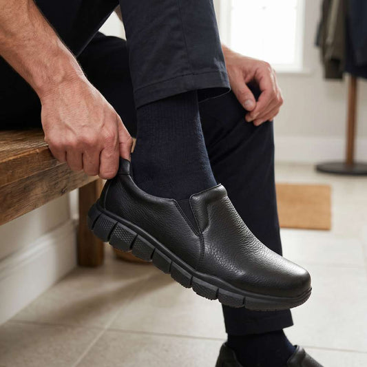 Lifestyle image for John Slip-On Work Shoe - Black