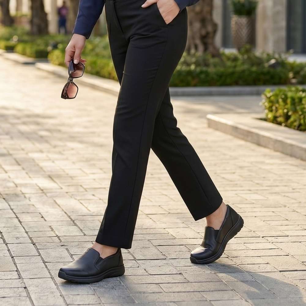 June Slip-On Work Shoe - Black