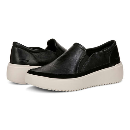 Kearny Platform Slip-On Casual Sneaker - Black Leather