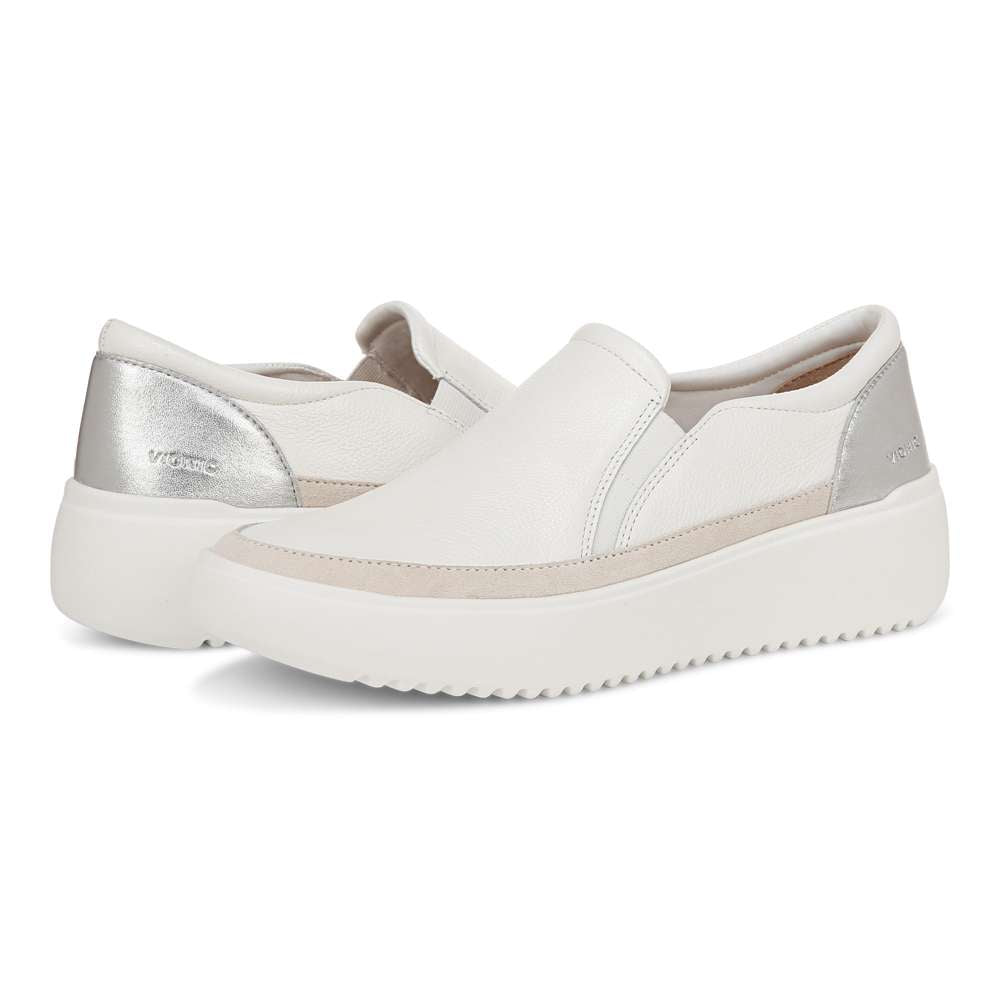 Kearny Platform Slip-On Casual Sneaker - White Leather