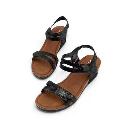 Kimberley Print Wedge - Black Sparkle