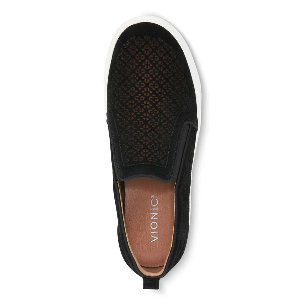 Kimmie Perf Slip-On Casual Sneaker - Black Suede