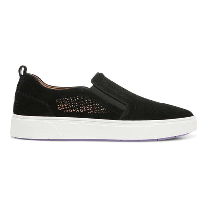 Kimmie Perf Slip-On Casual Sneaker - Black Suede