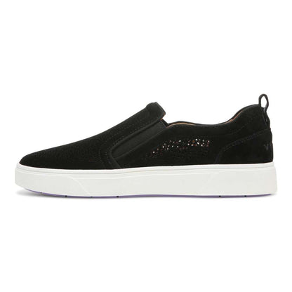 Kimmie Perf Slip-On Casual Sneaker - Black Suede