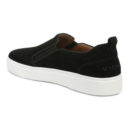 Kimmie Perf Slip-On Casual Sneaker - Black Suede