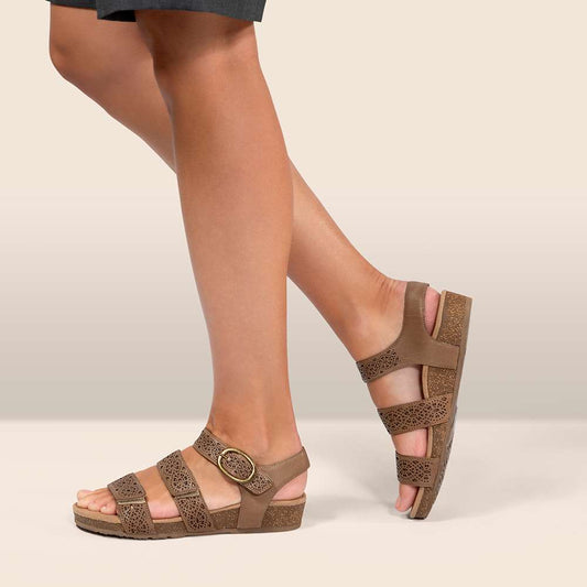 Lifestyle image for Lilly Strapped Sandal - Taupe Cutout
