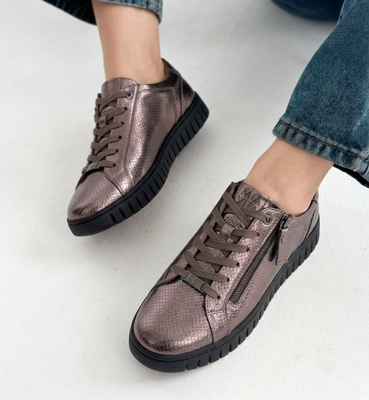 Lifestyle image for Luna Zip Casual Sneaker - Bronze