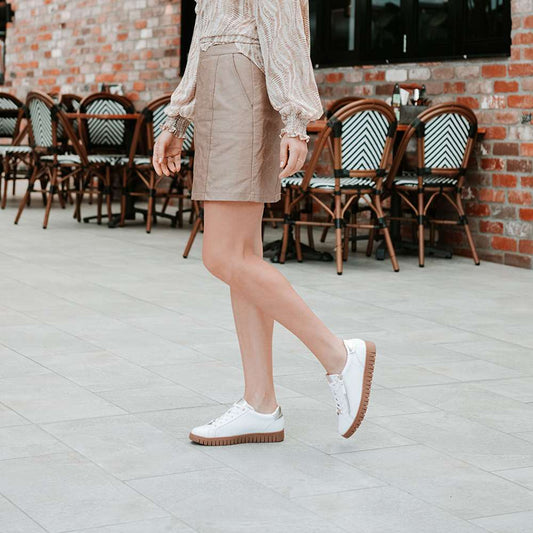 Lifestyle image for Luna Zip Casual Sneaker - White/Tan