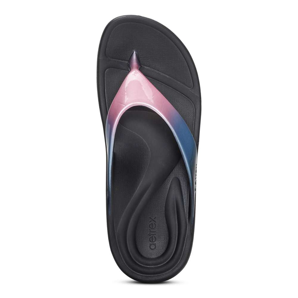 Maui Women's Toe Post Sandal - Metallic Pink