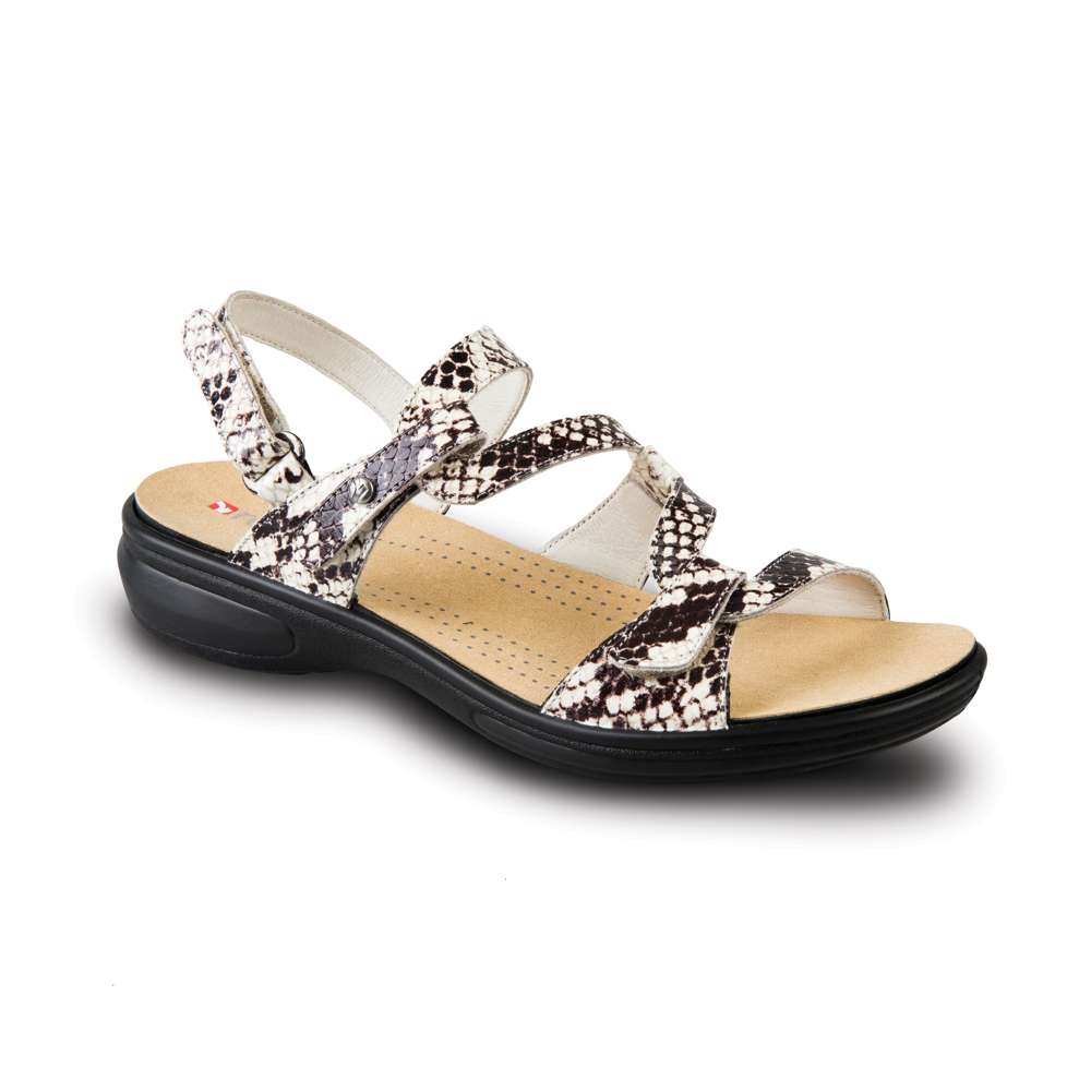 Miami Adjustable Sandal - White Snake