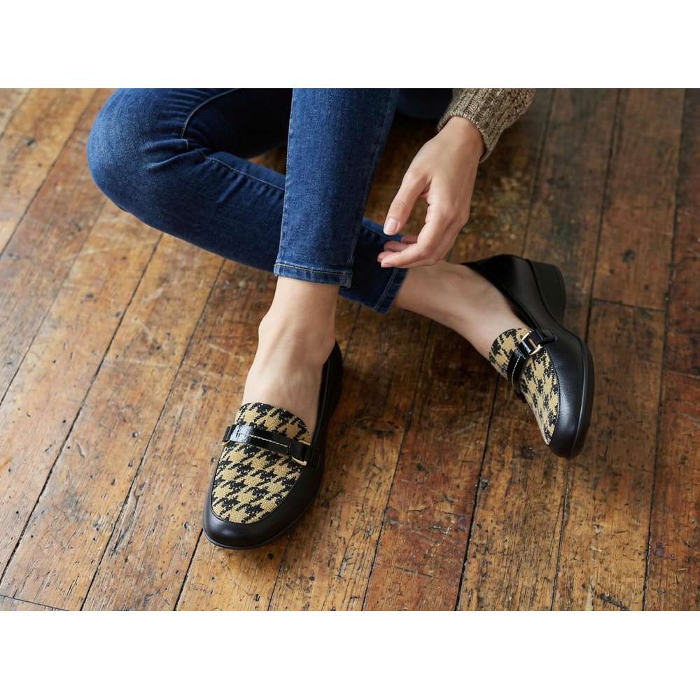 Montmartre Wedged Loafer - Houndstooth