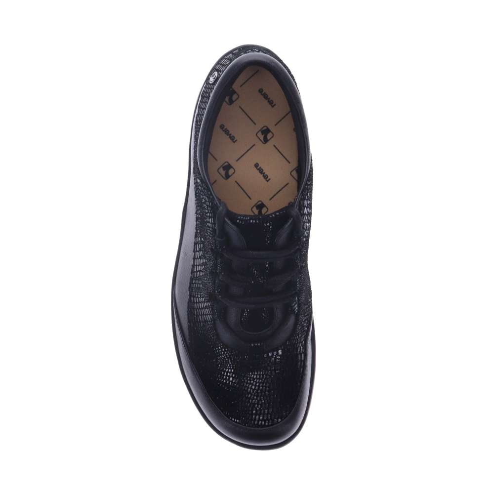Alberta Lace-Up Casual Sneaker - Black Lizard