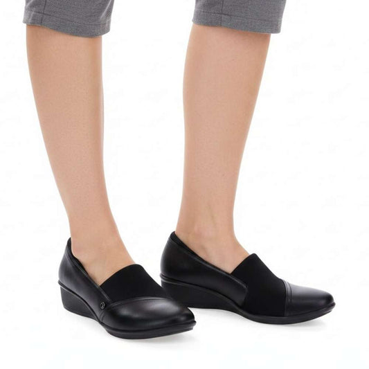 Lifestyle image for Naples Wedged Loafer - Black French