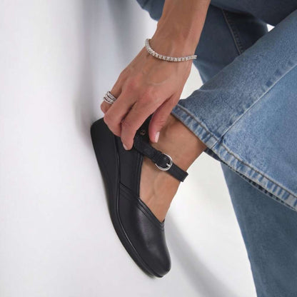 Narita Mary-Jane Flats - Black