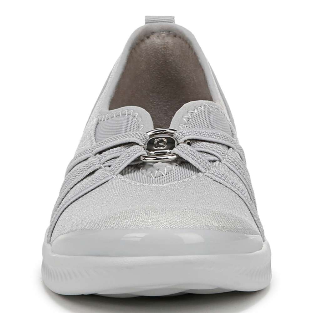 Niche Slip-On Casual Sneaker - Silver Shimmer Fabric