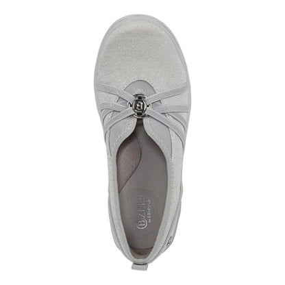 Niche Slip-On Casual Sneaker - Silver Shimmer Fabric