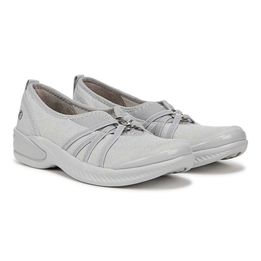 Niche Slip-On Casual Sneaker - Silver Shimmer Fabric
