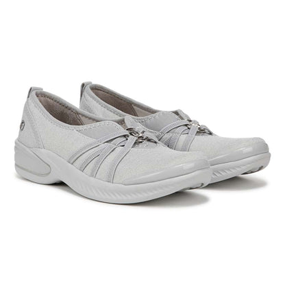 Niche Slip-On Casual Sneaker - Silver Shimmer Fabric