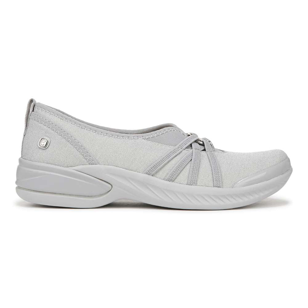 Niche Slip-On Casual Sneaker - Silver Shimmer Fabric