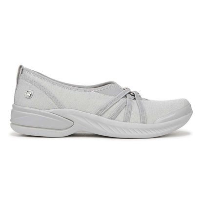 Niche Slip-On Casual Sneaker - Silver Shimmer Fabric