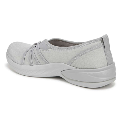 Niche Slip-On Casual Sneaker - Silver Shimmer Fabric