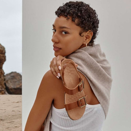 Lifestyle image for Reese Back Strap Sandal - Tan