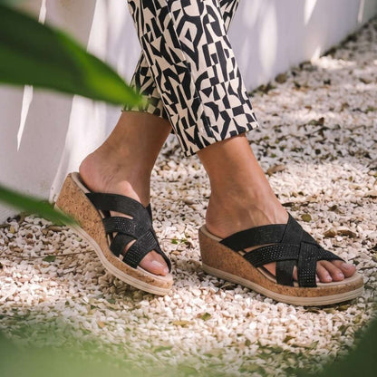 Reign Wedge Sandal - Black